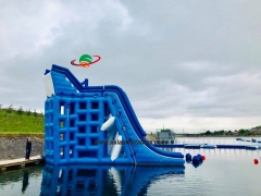 Leading The Biggest Tuv Aquatic Sport Platform water park floating toy for child and adult customized inflatable water slide Supplier