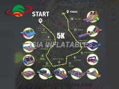 Inovador corrida de obstáculos maníaca 5k, jogos infláveis ​​do esporte da corrida da multidão 5k da multidão de thunderdash