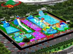 Gigante removível inflável parque de diversões