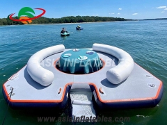 tenda de barco inflável com proteção solar plataforma de lounge