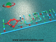 Elegante Flutuante Carta Modelo De Parque Aquático Infláveis Aqua Curso De Obstáculo