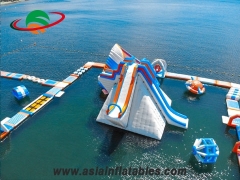 Exciting Inflatable giant round slide aqua park giant slide air tight
