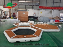 Plataforma aquática inflável de ilha flutuante